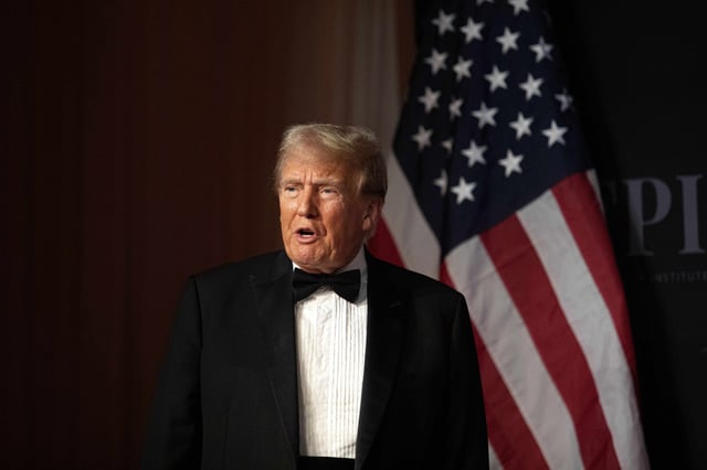 President-elect Donald Trump attends the America First Policy Institute Gala held at Mar-a-Lago in Palm Beach, Fla. on Nov. 14, 2024. 