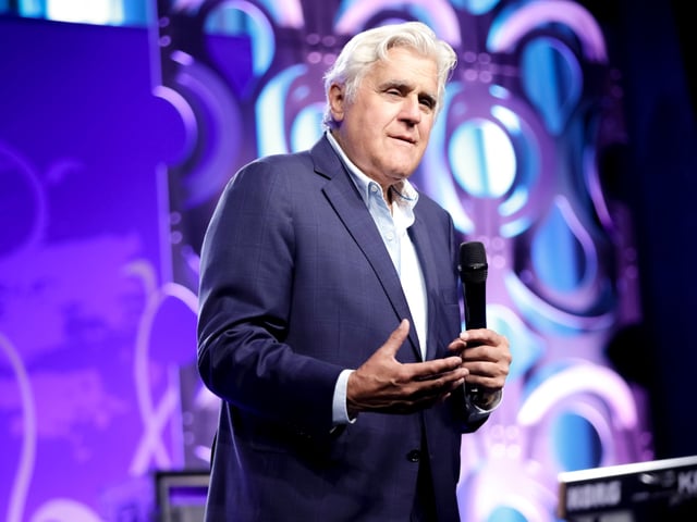 BEVERLY HILLS, CALIFORNIA - OCTOBER 11: Jay Leno performs on stage as the stars come out for Byron Allen in Beverly Hills as he was honored with the 2023 UCLA Neurosurgery Visionary Award at The Beverly Hilton on October 11, 2023 in Beverly Hills, California. (Photo by Greg Doherty/Getty Images for Byron Allen/Allen Media Group)