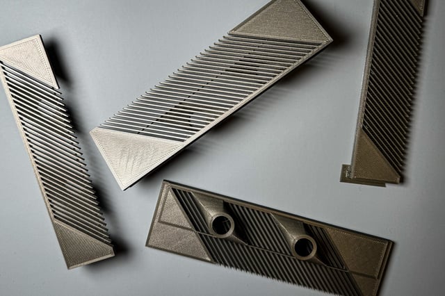 Engineers fabricated a simple water filter modeled after the mobula ray’s plankton-filtering features. Pictured are pieces of the filter.