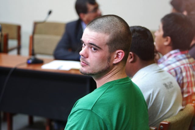Joran Van der Sloot during a hearing at the Lurigancho prison in Lima, Peru, on Jan. 13, 2012.