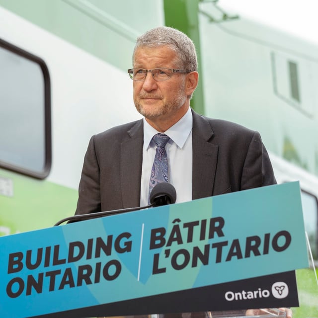 Metrolinx president & CEO Phil Verster attends a GO Transit announcement in Niagara Falls, Ont., in August, 2022.