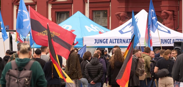 Zelt der Jungen Alternative bei einer Demonstration (Archivbild)