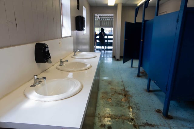 A restroom is seen at Benavidez Elementary School on Sept. 25, 2024 in Houston. 
Conroe ISD is investigating a Bartlett Elementary teacher who district officials say denied her first-grade students use of the bathroom after they lost the classroom restroom pass. Policies on restroom usage for students across Texas may vary by district, but the U.S. Department of Education prohibits restricting use as punishment.
 