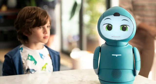 A promotion image of the Moxie robot (Image: Embodied)