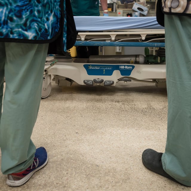 A medical bed is photographed in the trauma bay during simulation training at St. Michael's Hospital in Toronto on Tuesday, August 13, 2019. The number of people who received medical assistance in dying in Canada has reached more than 15,000 in 2023, but federal statistics show the growth of such cases have slowed significantly. THE CANADIAN PRESS/ Tijana Martin