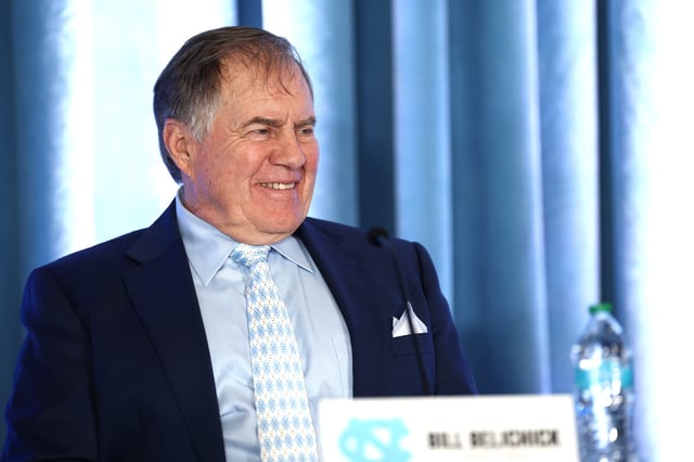 Head Coach Bill Belichick of the North Carolina Tar Heels speaks to the media during a press conference on December 12, 2024 in Chapel Hill, North Carolina.