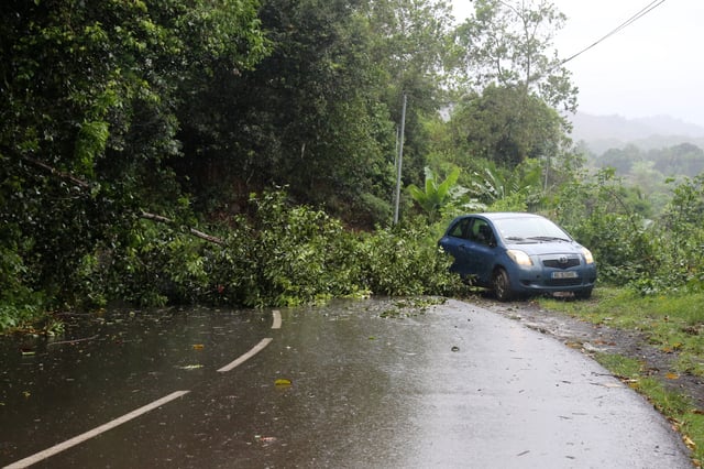 Mayotte lors du passage du cyclone Belna en 2019.