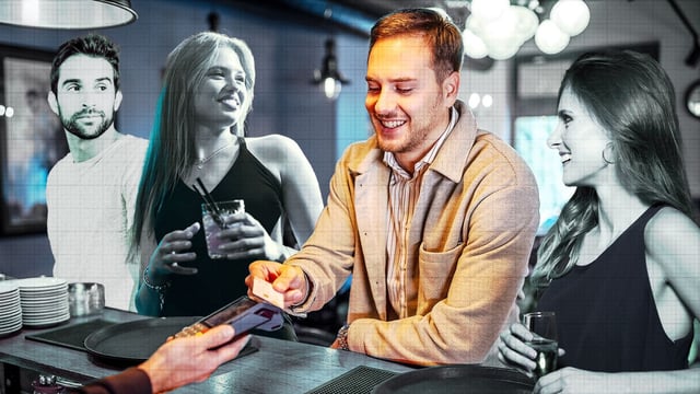 When men make up a greater share of the party, there is more competition to buy drinks