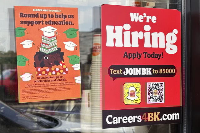 A hiring sign