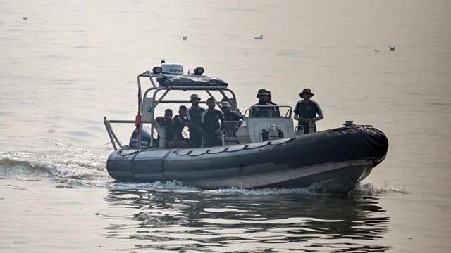 Police said the speedboat is in the Naval Dockyard, while the passenger ferry has been taken to Elephanta Island. (Raju Shinde/HT Photo)