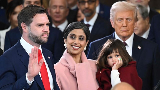 JD Vance was sworn in as the US Vice President. He was accompanied by wife Usha Chilukuri and their three children. 