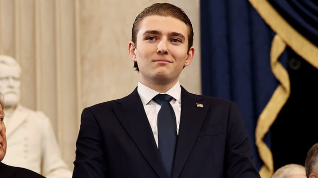 Barron Trump arrives to the inauguration of U.S. President-elect Donald Trump.