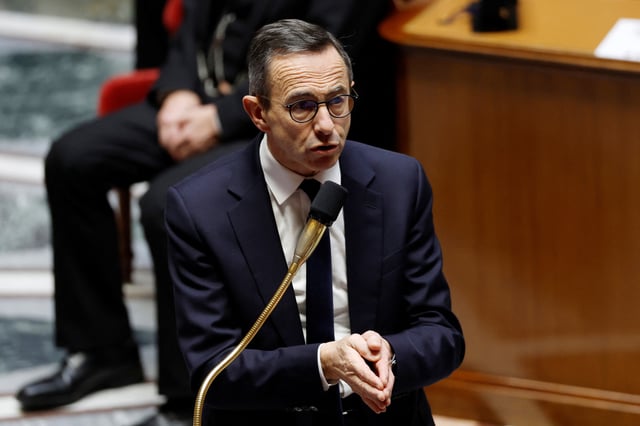 Bruno Retailleau s’exprime à l’Assemblée nationale, à Paris le 15 janvier 2025.