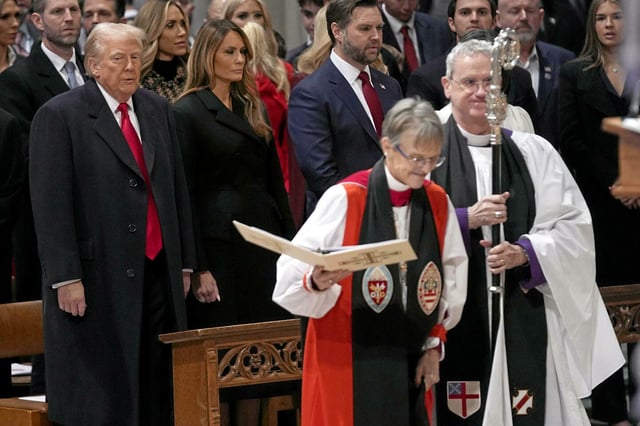 Mariann Budde a officié un service religieux à la cathédrale nationale de Washington, en marge de l'investiture de Donald Trump, le 21 janvier 2025.
