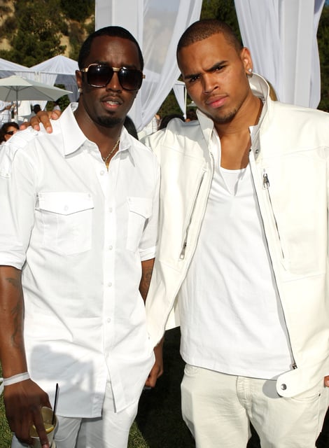 Singer Chris Brown attends the White Party hosted by Sean "Diddy" Combs and Ashton Kutcher to help raise awareness for Malaria No More held at a Private Residence on July 4, 2009, in Beverly Hills, California.