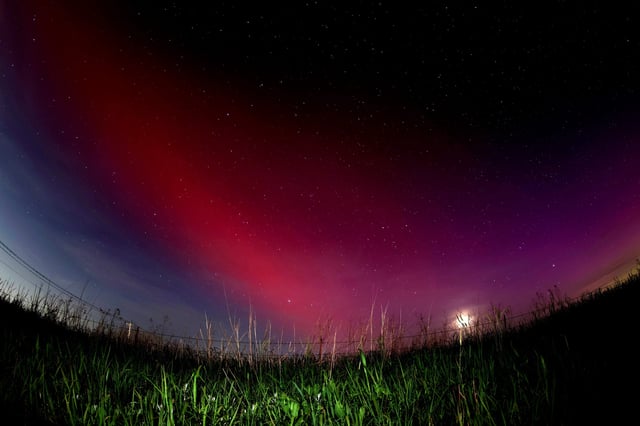 The Northern Lights are pictured near Cashion, Okla., Friday, May 10, 2024.