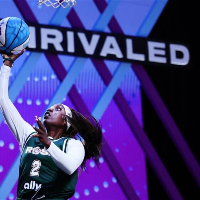 Kahleah Copper #2 of Rose drives to the net against the Vinyl during the second half at The Mediapro Studio on January 17, 2025 in Medley, Florida. (Photo by Carmen Mandato/Getty Images)