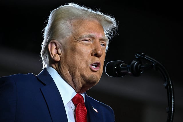 President Donald Trump delivers remarks on his policy to end tax on tips in Las Vegas, Nevada, on January 25, 2025.