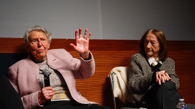 Yvette Lévy et Judith Elkan-Hervé au Mémorial de la Shoah, dimanche 19 janvier. 