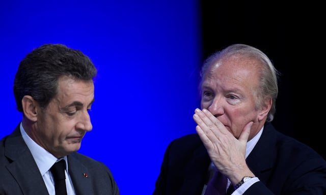 Nicolas Sarkozy et Brice Hortefeux ici au Conseil national de LR le 13 février 2016, comparaissent ensemble sur les bancs des accusés au procès libyen.