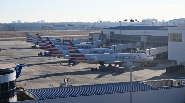 CHARLOTTE, USA - DECEMBER 25: Charlotte Douglas International airport and American Airlines' second largest hub the day after software issues caused delays on a busy travel day in Charlotte, United States on December 25, 2024 (Photo by Peter Zay/Anadolu via Getty Images)