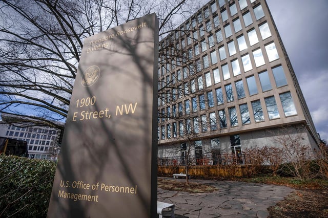 The Theodore Roosevelt Building, location of the U.S. Office of Personnel Management, on February 13, 2024, in Washington.
