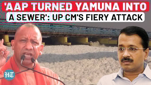  Yogi Adityanath slammed the AAP for turning Yamuna into a sewer. 