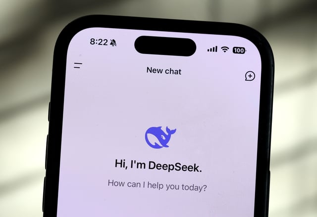 SAN ANSELMO, CALIFORNIA - JANUARY 27: In this photo illustration, the DeepSeek app is displayed on an iPhone screen on January 27, 2025 in San Anselmo, California. Newly launched Chinese AI app DeepSeek has surged to number one in Apple's App Store and has triggered a sell-off of U.S. tech stocks over concerns that Chinese companies' AI advances could threaten the bottom line of tech giants in the United States and Europe. (Photo Illustration by Justin Sullivan/Getty Images)