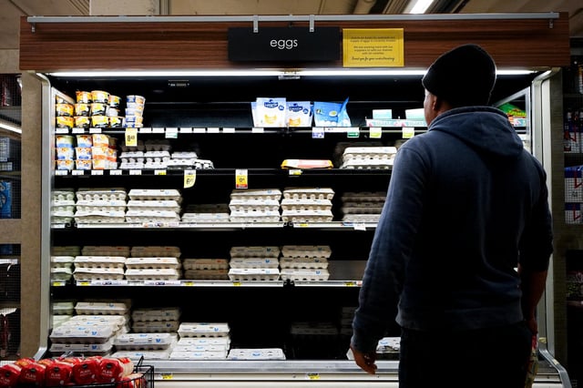 A customer browses for eggs at Safeway in Seattle on January 27.