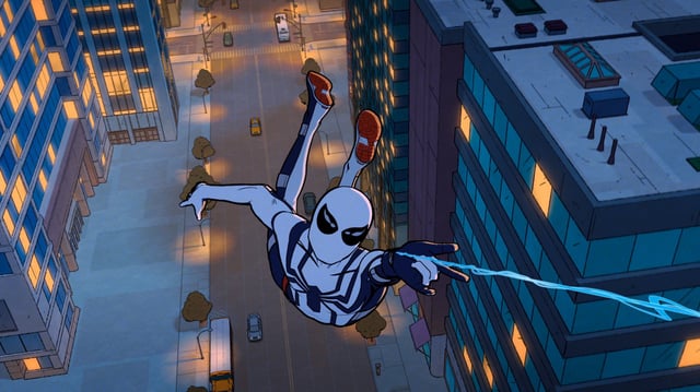 Peter Parker/Spider-Man (Hudson Thames) in Marvel Animation's YOUR FRIENDLY NEIGHBORHOOD SPIDER-MAN, exclusively on Disney+.