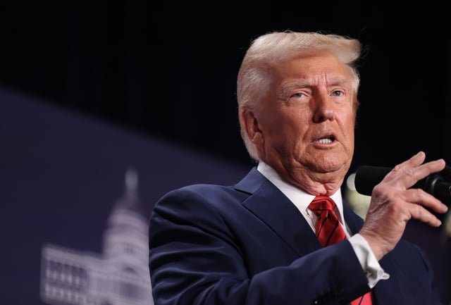 President Donald Trump speaks