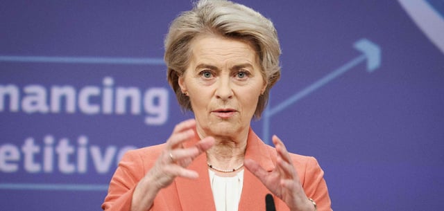 Ursula von der Leyen bei der Verkündung ihrer neuen Ziele für die EU