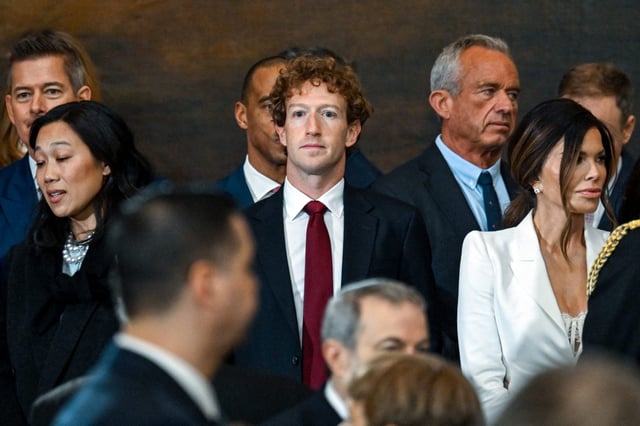 Mark Zuckerberg at Donald Trump&#39;s inauguration.