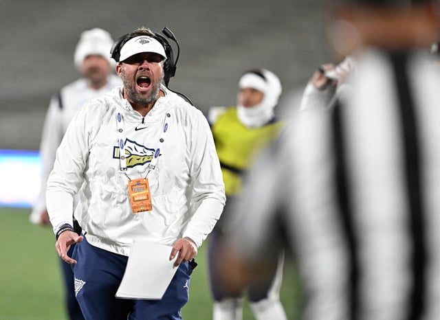 Head coach Jason Negro of St. John Bosco reacts against Mater Dei Monarchs in the second half of a CIF-SS Division 1 championship game at the Rose Bowl in Pasadena on Friday, Nov. 25, 2022.