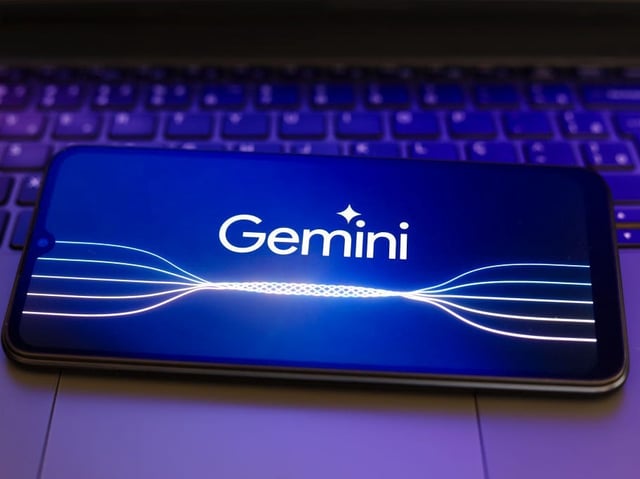 The logo of Google's Gemini AI chatbot is displayed on a smartphone.