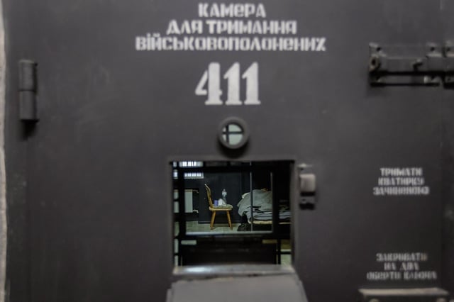 A photo shows a cell where an alleged North Korean soldier held after being captured by the Ukrainian army on January 11, 2025. Earlier this month, Ukraine captured two North Korean soldiers in Kursk.