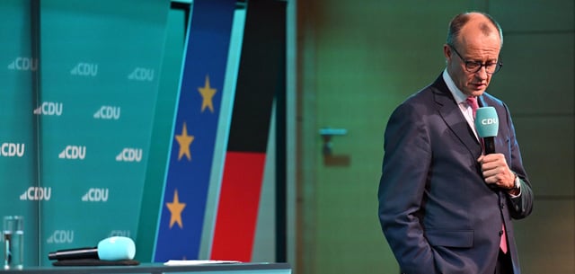 CDU-Spitzenkandidat Friedrich Merz bei einer Wahlkampfveranstaltung in Erfurt