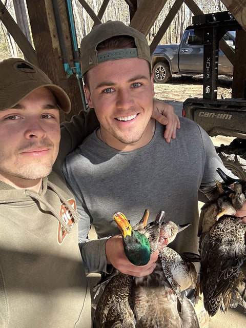 Tiger Bech, 27, a former Princeton University football player, died in the New Orleans truck attack. Here he is seen with friend Ryan Quigley, right, who was injured in the attack.