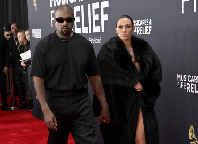 Kanye West et Bianca Censori lors de la 67e cérémonie des Grammy Awards, dimanche 2 février à Los Angeles.
