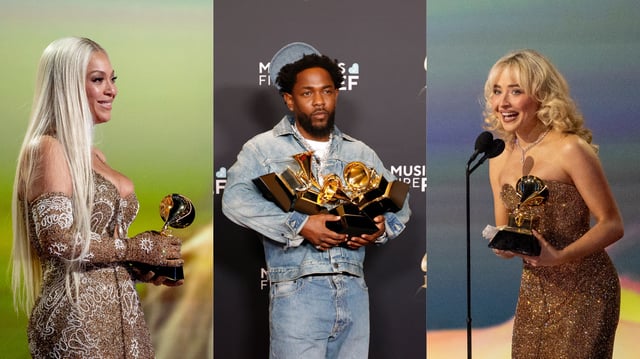 Beyoncé a remporté le prix de l’album de l’année, Kendrick Lamar celui du meilleur enregistrement de l’année et Sabrina Carpenter celui de la meilleure prestation pop solo.