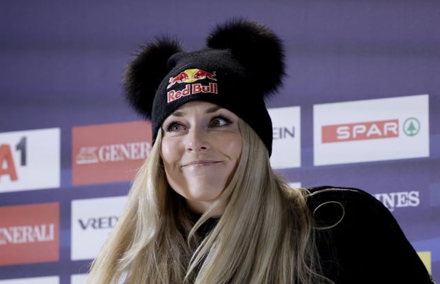 Alpine Skiing - Lindsey Vonn press conference ahead of FIS Alpine World Ski Championships - Saalbach, Austria - February 3, 2025 Lindsey Vonn during the press conference REUTERS/Leonhard Foeger