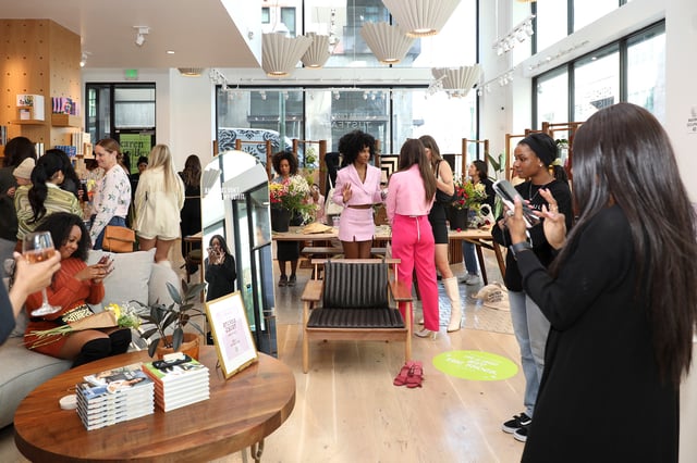 FILE: Guests attend the JustFab x Ayesha Curry Spring Collection launch at Sweet July on March 18, 2022, in Oakland.