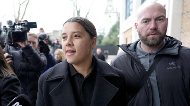 Kerr arrives at Kingston Crown Court on the opening day of her trial