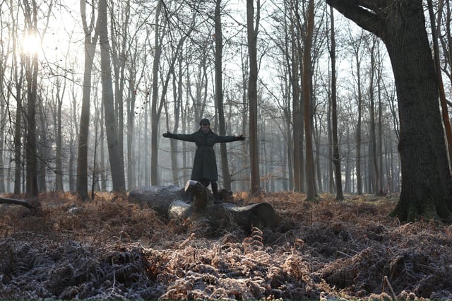 Princess Catherine stands among trees in this photo taken by Prince Louis and posted by the Prince and Princess of Wales on Monday, February 3, in honor of World Cancer Day.