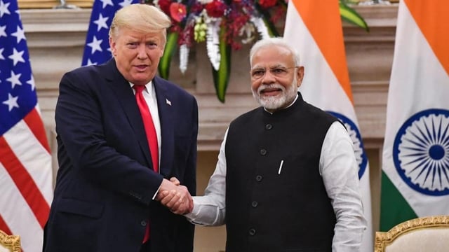 Donald Trump with Prime Minister Narendra Modi. 