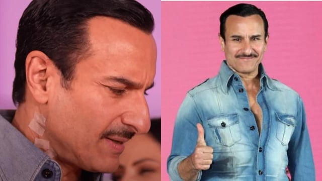Saif Ali Khan's first public appearance after stabbing attack.