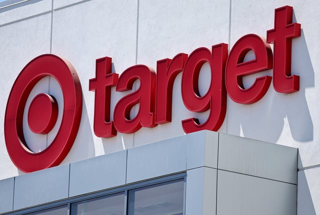 The Target logo is displayed at a Target store on August 20, 2024 in Los Angeles, California.