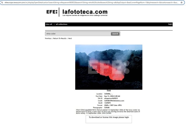 Screenshot of the original image on EFE's database. Image captured on February 4, 2025.