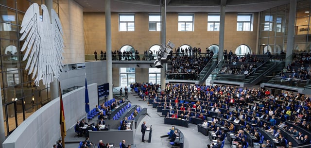 Der Plenarsaal des Deutschen Bundestages in Berlin