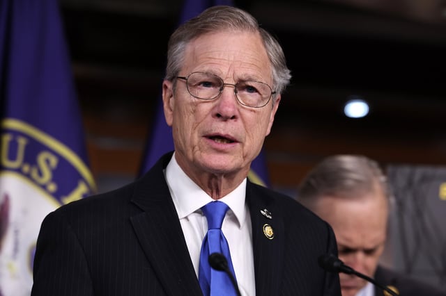 Rep. Brian Babin (R-TX) holds a news conference to introduce his Birthright Citizenship Act with fellow members of the Congressional Border Security Caucus at the U.S. Capitol Visitors Center on January 23, 2025 in Washington, DC.
